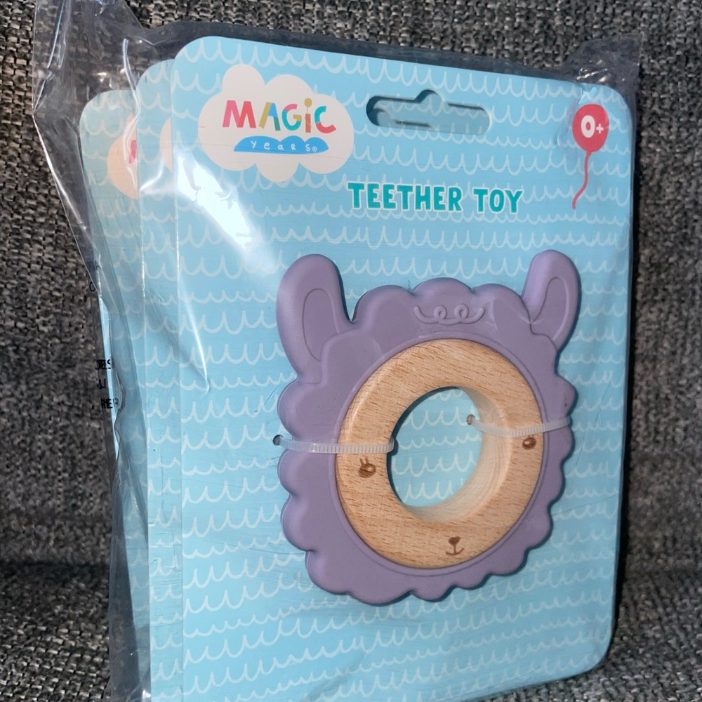 Magic Years 3" Llama Wood and Silicone Teether - 3 Pack